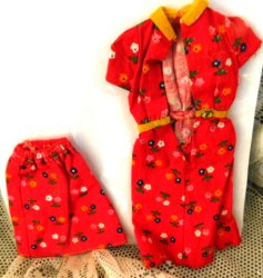 barbie red print dress bk